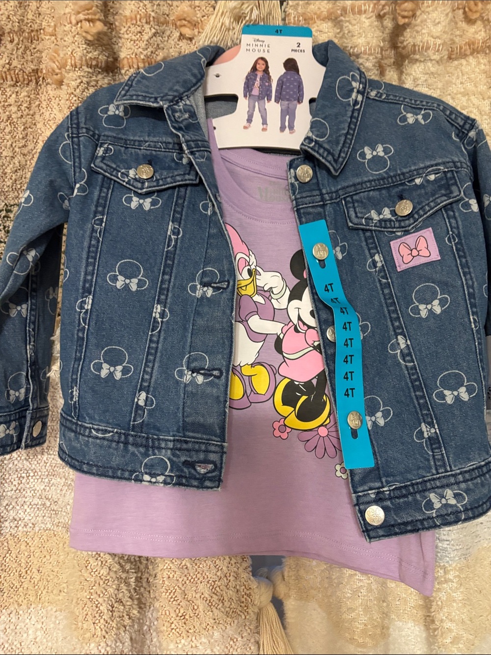 Disney Blue Denim Jacket and Lavender Minnie Tee Set